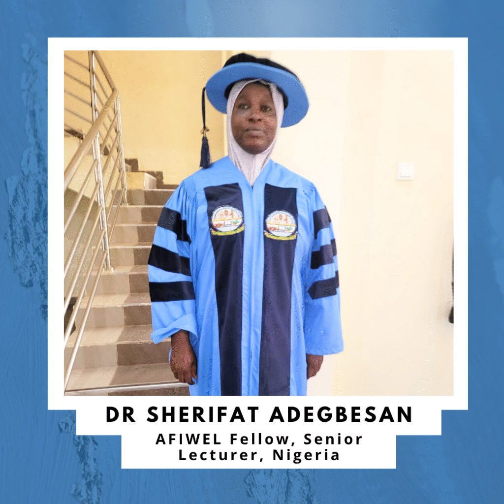 AFIWEL Fellow and Senior Lecture, Dr Sherifat Adegbesan